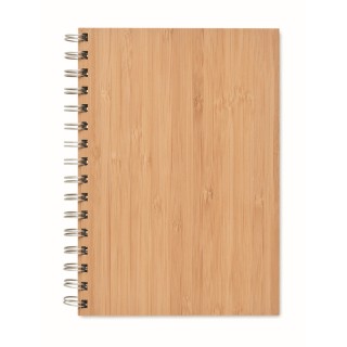 Libreta A5 de bambú de anillas publicitaria